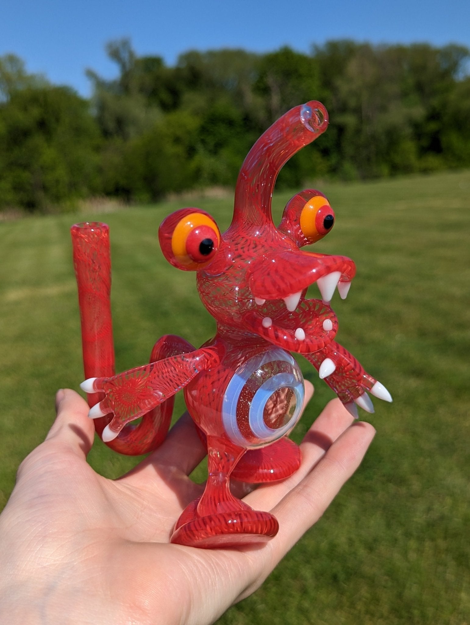 7" Akame Glass Standing Monster Dab Rig - Meech Madness Smoke Shop