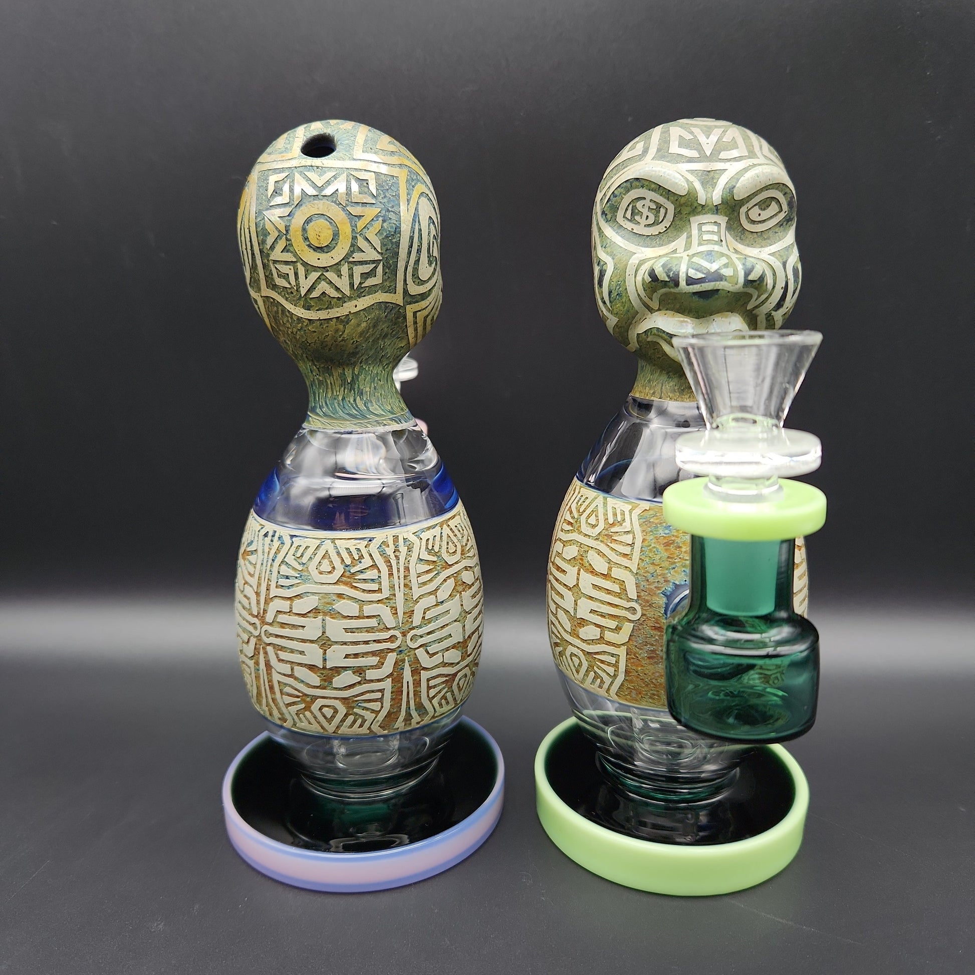 7" Aztec Egg Body Water Pipe - Avernic Smoke Shop