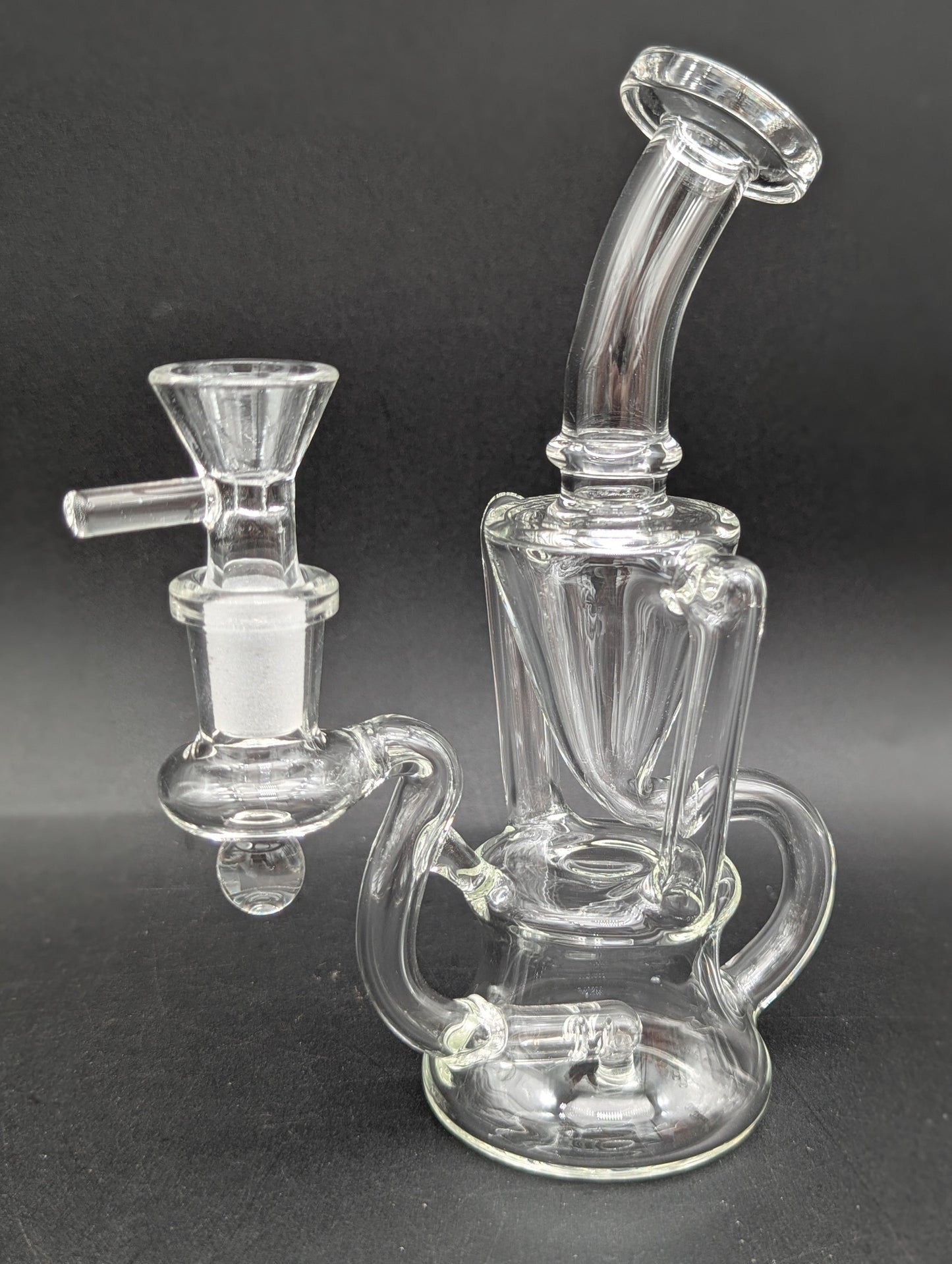 7" Clear Mini Klein Recycler Water Pipe-Avernic Smoke Shop
