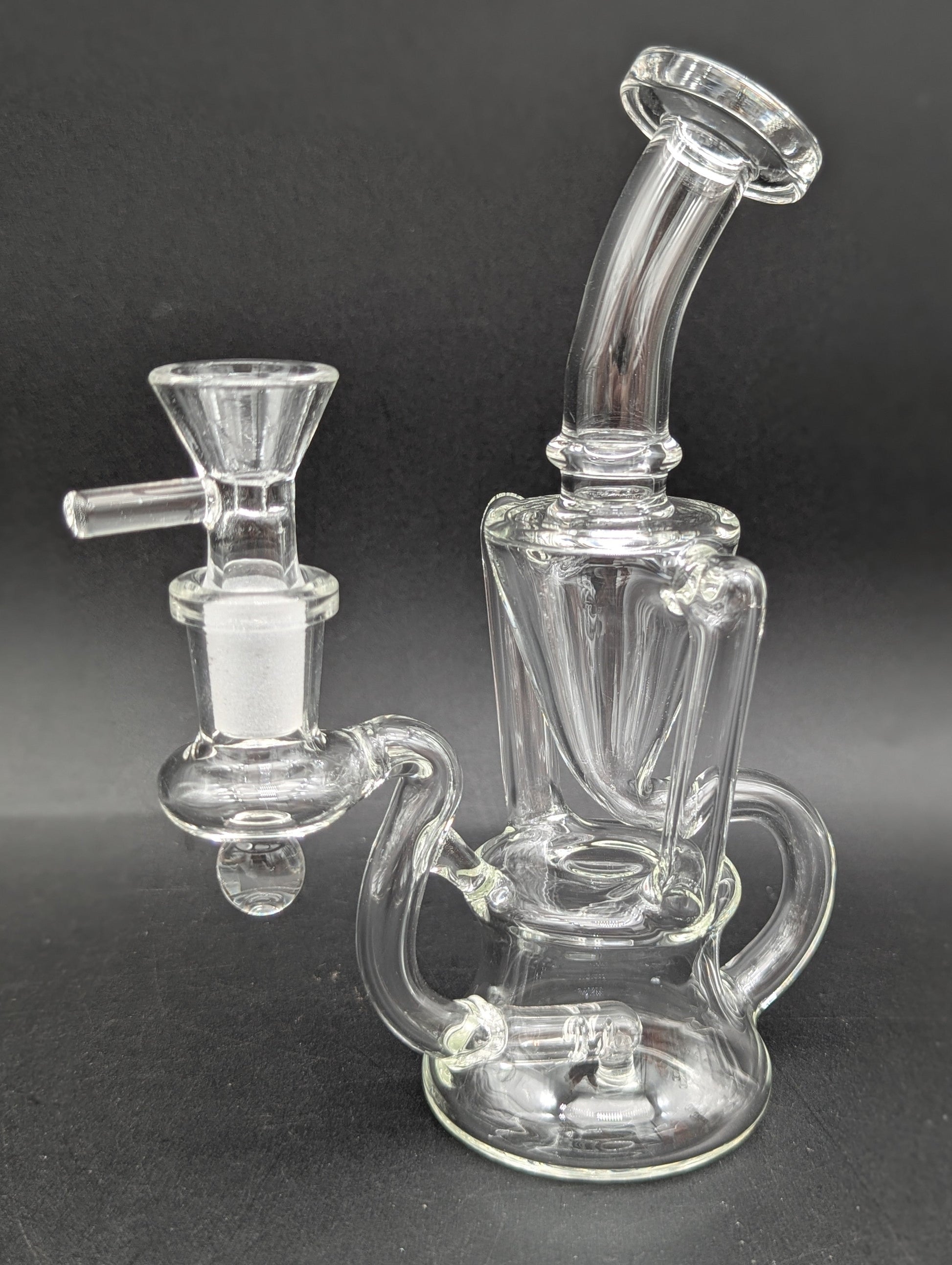 7" Clear Mini Klein Recycler Water Pipe-Avernic Smoke Shop