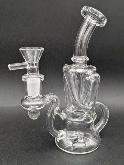 7" Clear Mini Klein Recycler Water Pipe-Avernic Smoke Shop