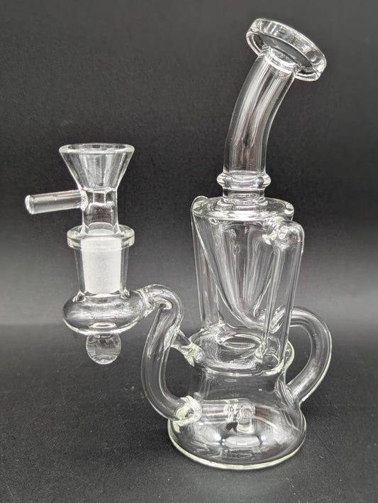 7" Clear Mini Klein Recycler Water Pipe-Avernic Smoke Shop