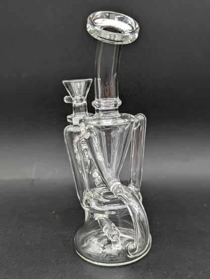7" Clear Mini Klein Recycler Water Pipe-Avernic Smoke Shop