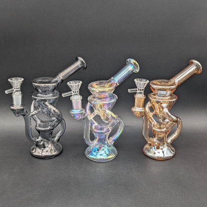 7" Iridescent Dual Uptake Recycler-Avernic Smoke Shop