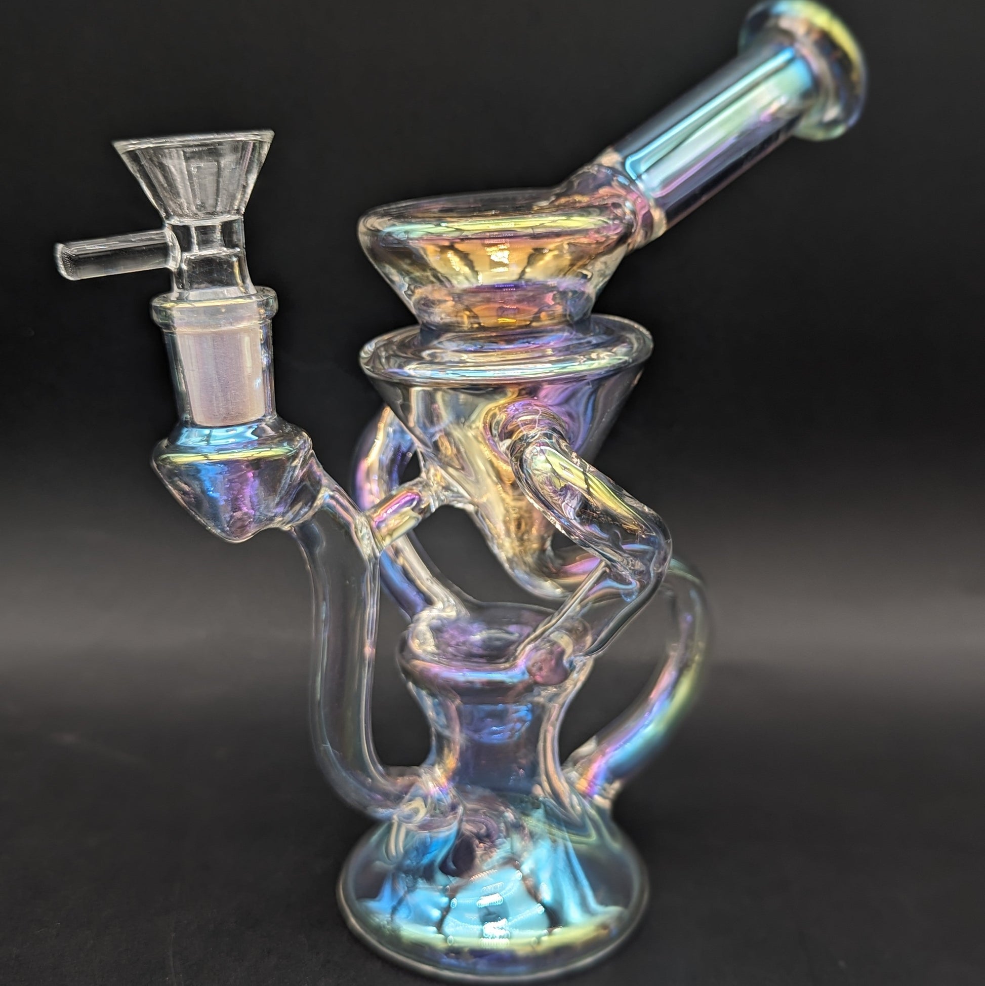 7" Iridescent Dual Uptake Recycler-Avernic Smoke Shop