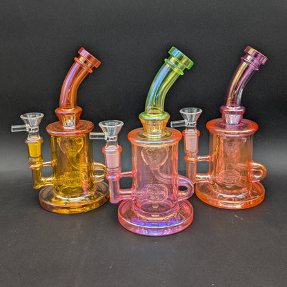 7" Iridescent Klein Recycler Water Pipe-Avernic Smoke Shop