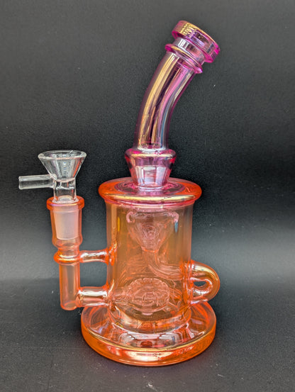 7" Iridescent Klein Recycler Water Pipe-Avernic Smoke Shop
