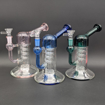 7" Matrix Coil Bent Neck Water Pipe-Avernic Smoke Shop