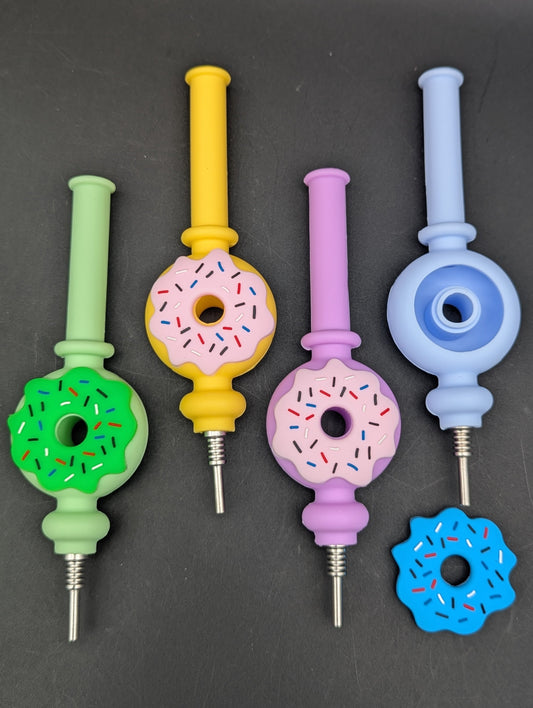 7" Silicone Donut Dab Straw-Avernic Smoke Shop