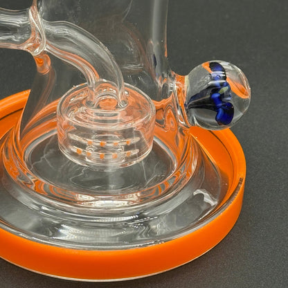 7.5” Lava Orange Bent Beck Showerhead Bong - Meech Madness Smoke Shop