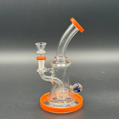 7.5” Lava Orange Bent Beck Showerhead Bong - Meech Madness Smoke Shop