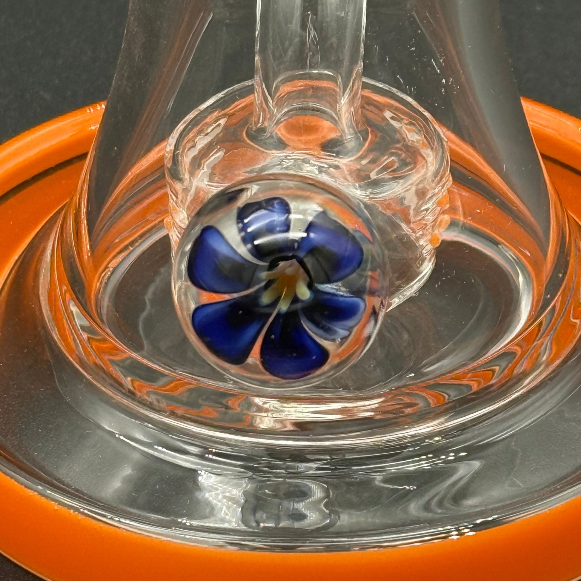 7.5” Lava Orange Bent Beck Showerhead Bong - Meech Madness Smoke Shop