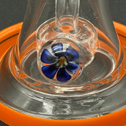 7.5” Lava Orange Bent Beck Showerhead Bong - Meech Madness Smoke Shop