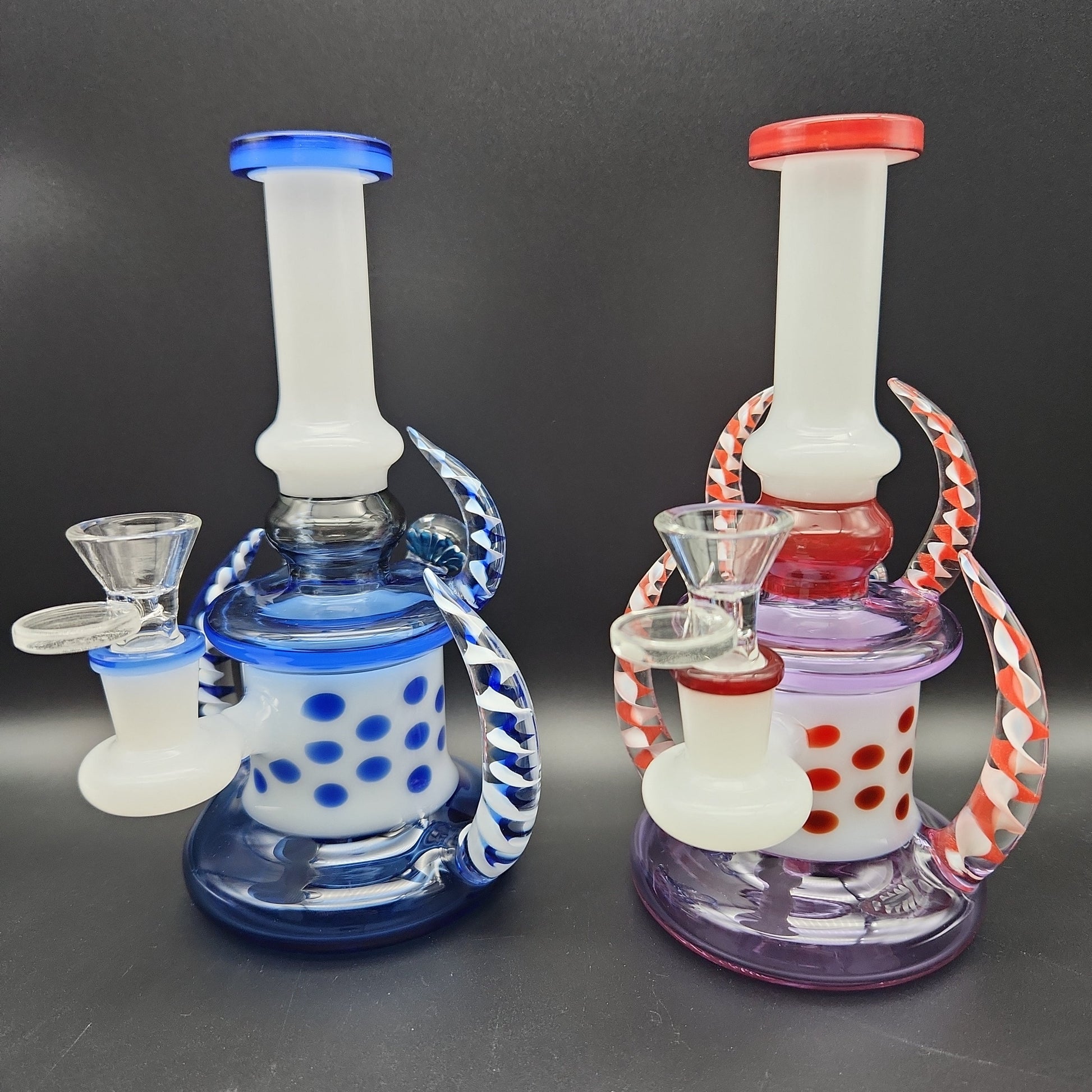 7.5" Mini Horned Polka Dot Water Pipe - Avernic Smoke Shop