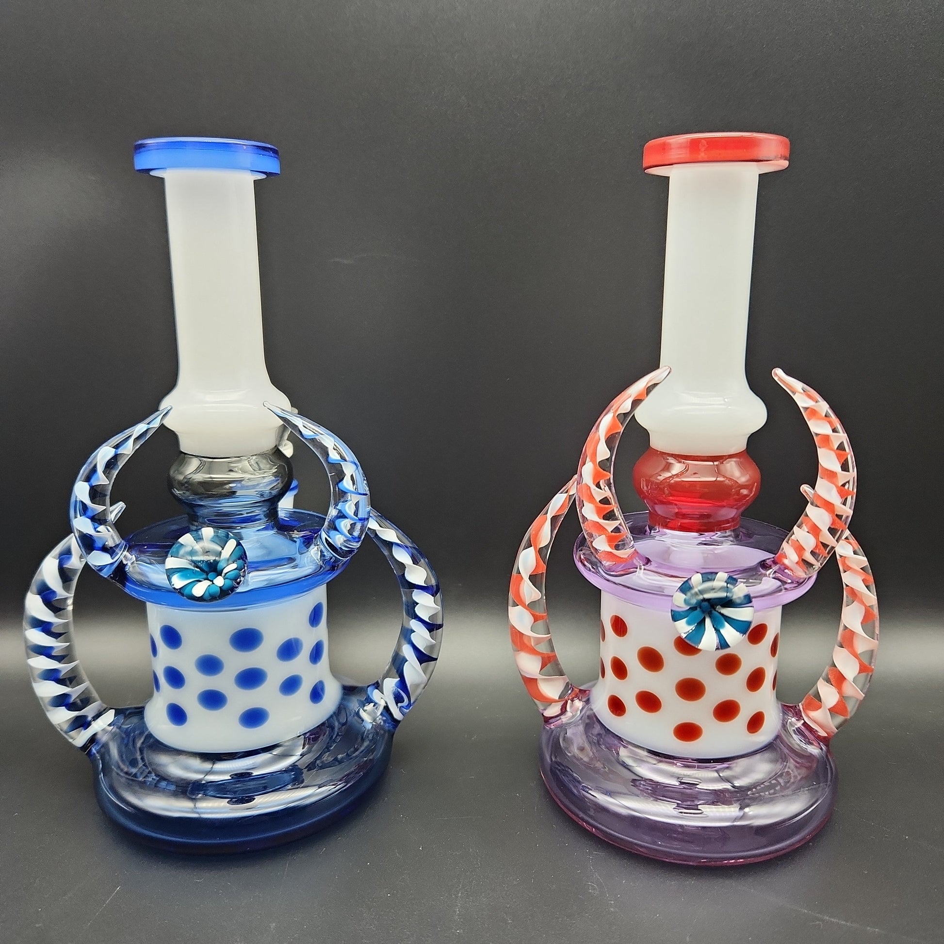 7.5" Mini Horned Polka Dot Water Pipe - Avernic Smoke Shop