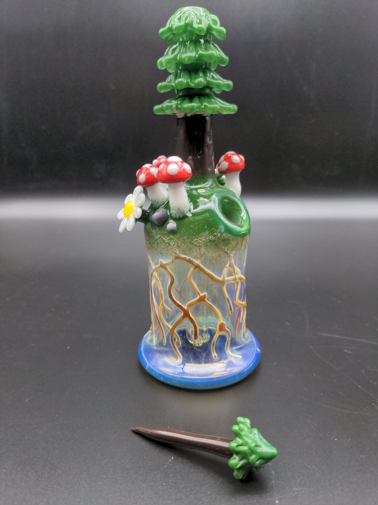 7.5" Tree Forest Rig 10mm - Los1 Glass - Avernic Smoke Shop