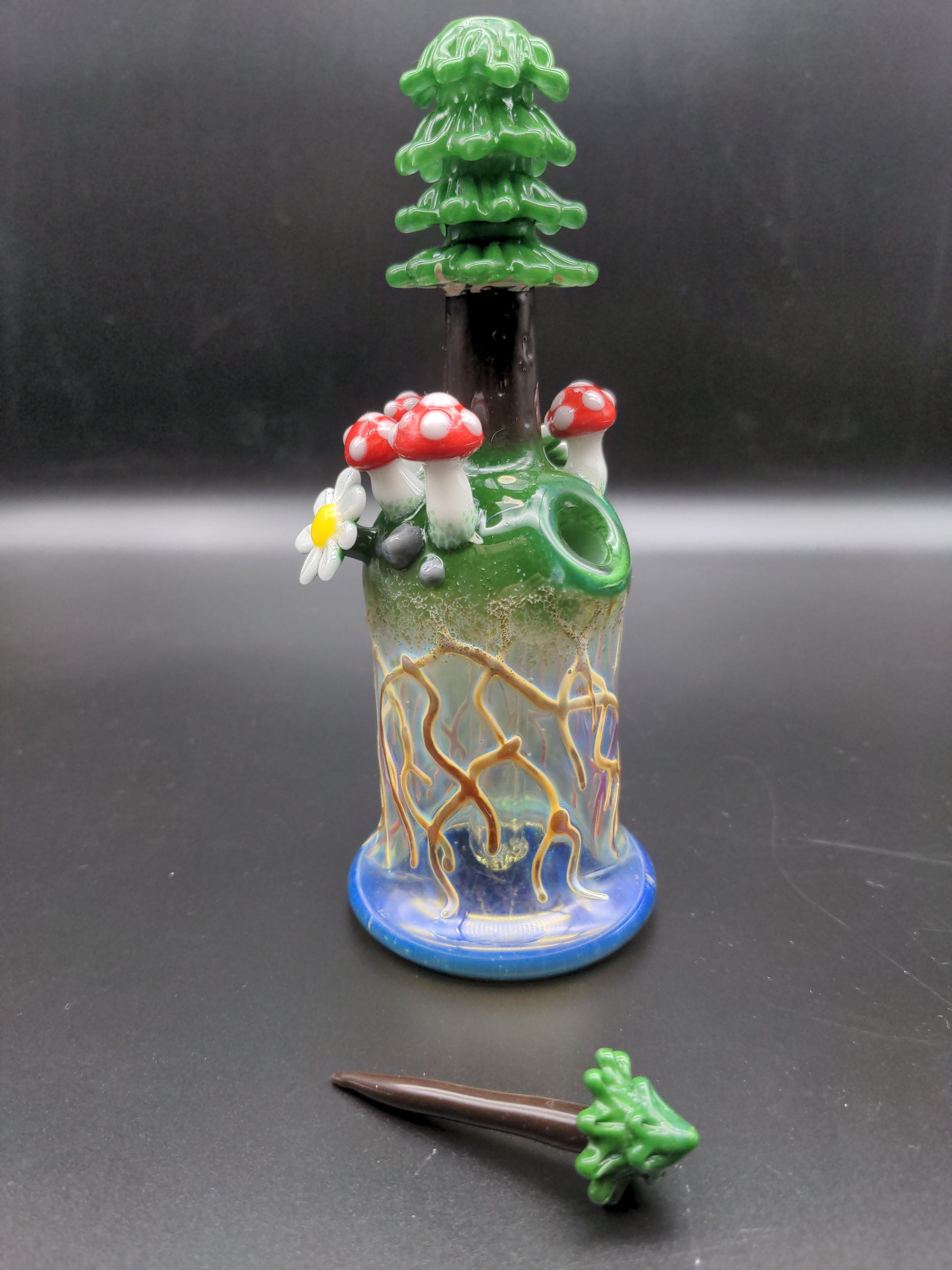 7.5" Tree Forest Rig 10mm - Los1 Glass - Avernic Smoke Shop