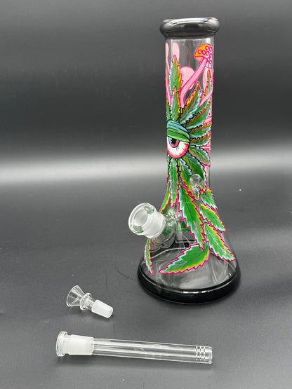 7mm Thick Eye Leaf Beaker Bong - Meech Madness Smoke Shop