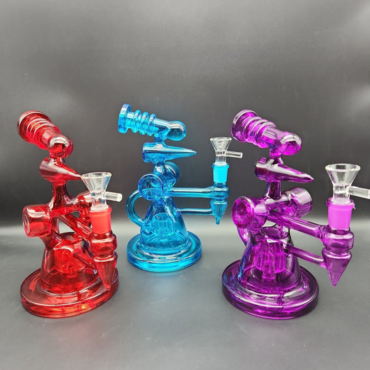 8" Color Glass Pointer Recycler - Meech Madness Smoke Shop