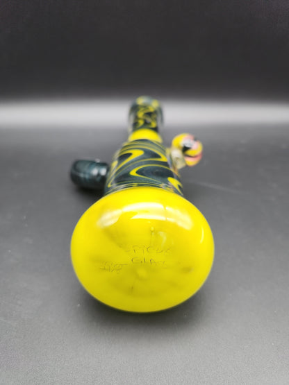 8" Golden Dichro Swirl Heady Rig - by Sprout Glass - Avernic Smoke Shop