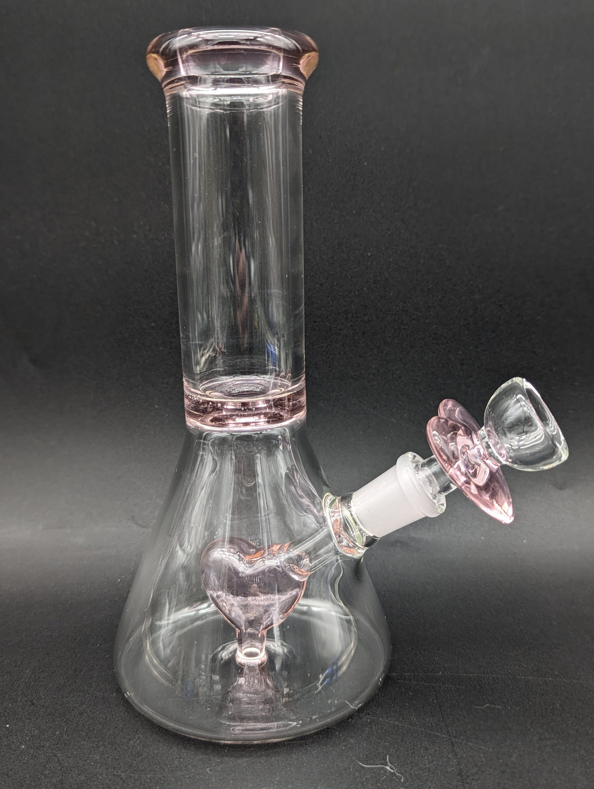 8" Pink Heart Perc Beaker Bong-Avernic Smoke Shop