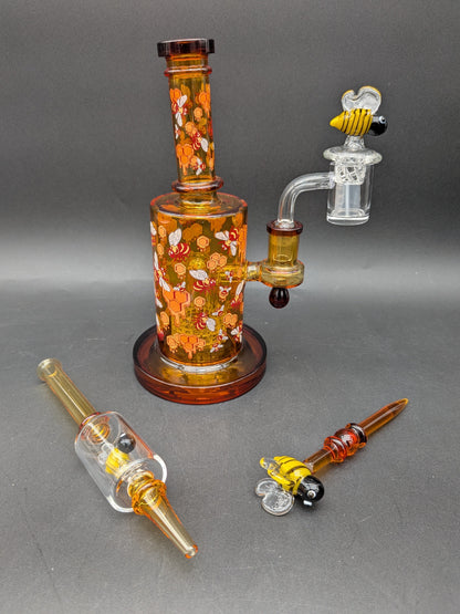 8" Pulsar Buzzing Bees Dab Rig Set