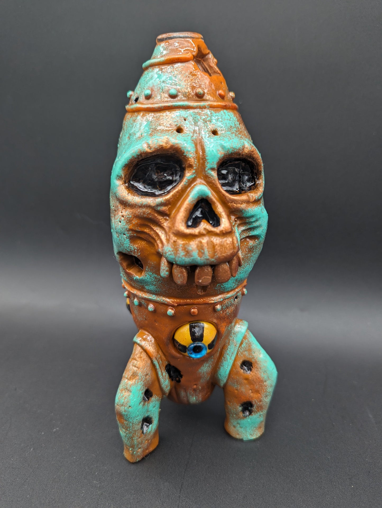 8" Radioactive Skull Rocket Bong-Avernic Smoke Shop