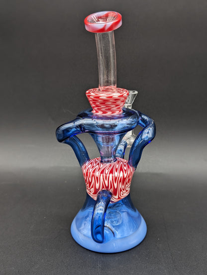 8.5" Peppermint Swirl Recycler Bong-Avernic Smoke Shop