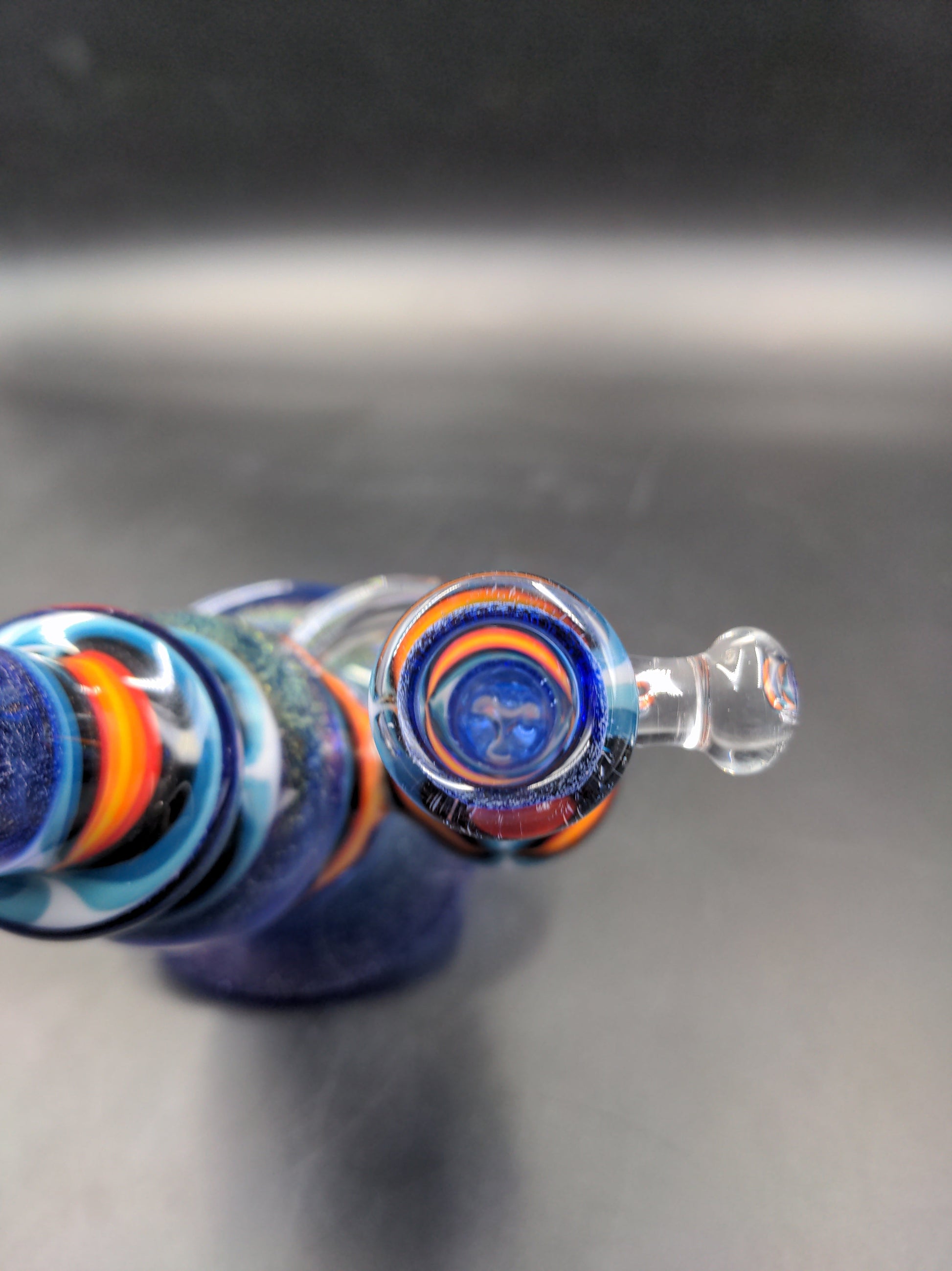 8.5" Wig Wag Dichro Water Pipe - By Texas Hot Glass - Avernic Smoke Shop