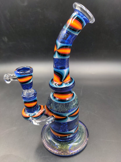 8.5" Wig Wag Dichro Water Pipe - By Texas Hot Glass - Meech Madness Smoke Shop