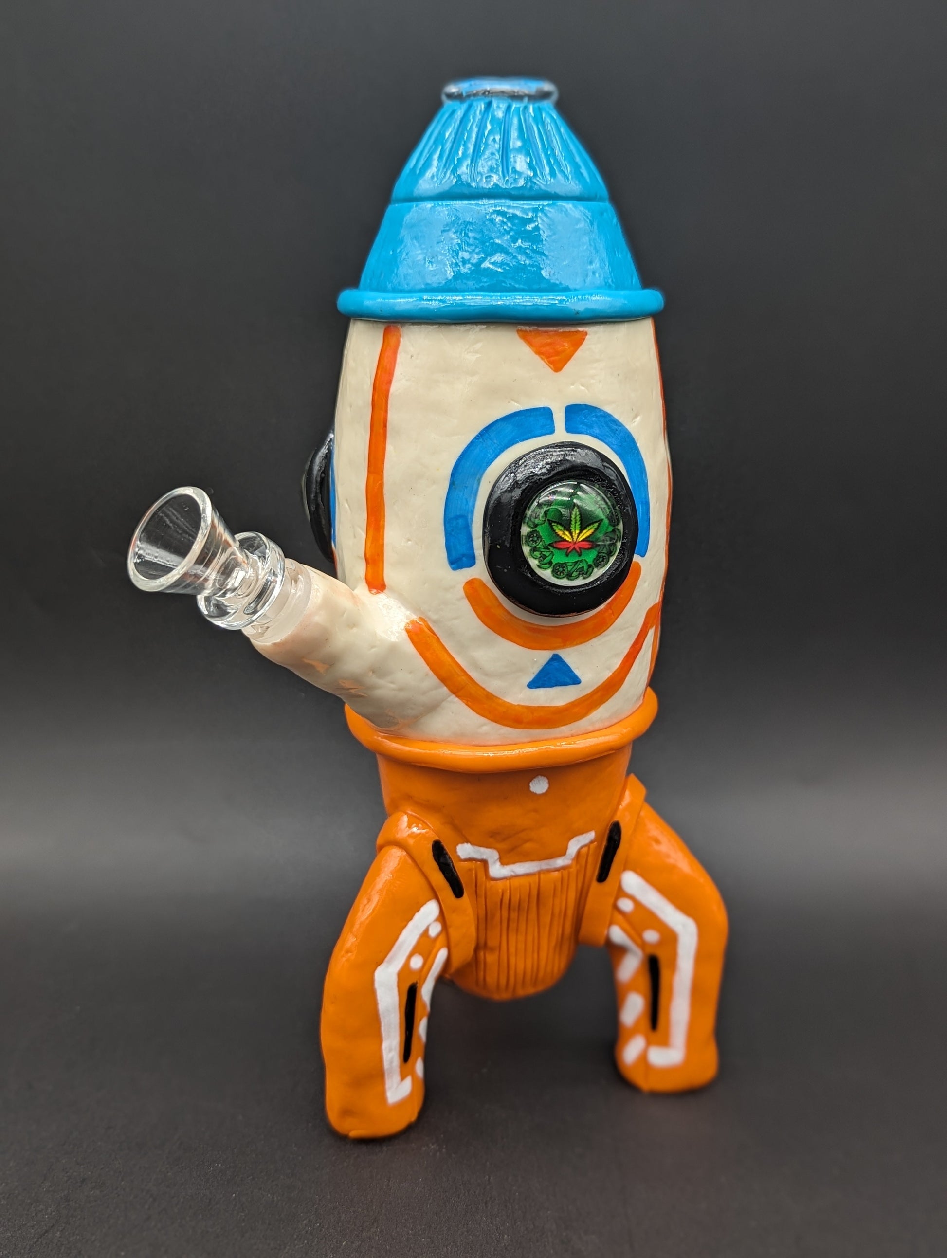 9" 3D Clay Rocket Ship Bong - Meech Madness Smoke Shop