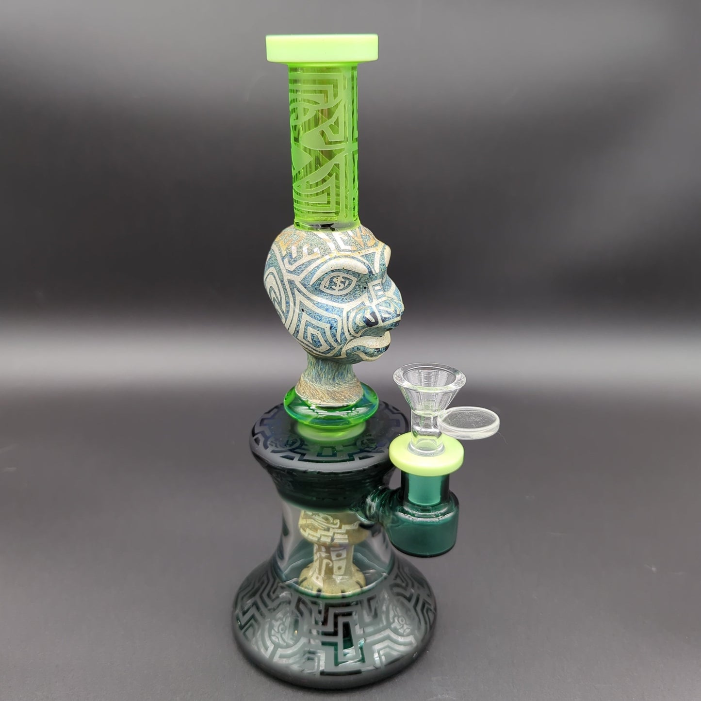 9" Aztec Face Beaker Water Pipe - Avernic Smoke Shop