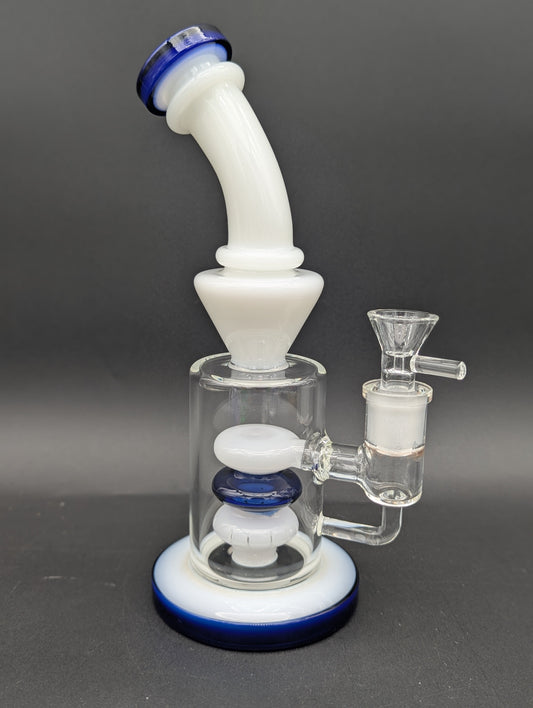 9" Bent Neck Color Accent Showerhead Bong-Avernic Smoke Shop