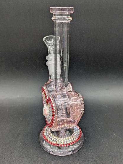 9" Dazzling Kitty Heart Bong - Meech Madness Smoke Shop
