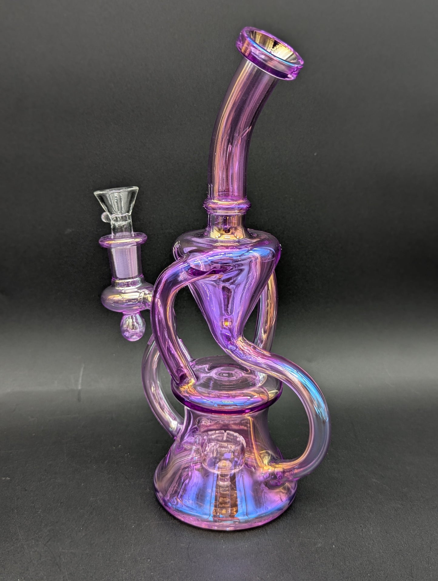 9" Full Color Iridescent Klein Recycler Bong-Avernic Smoke Shop
