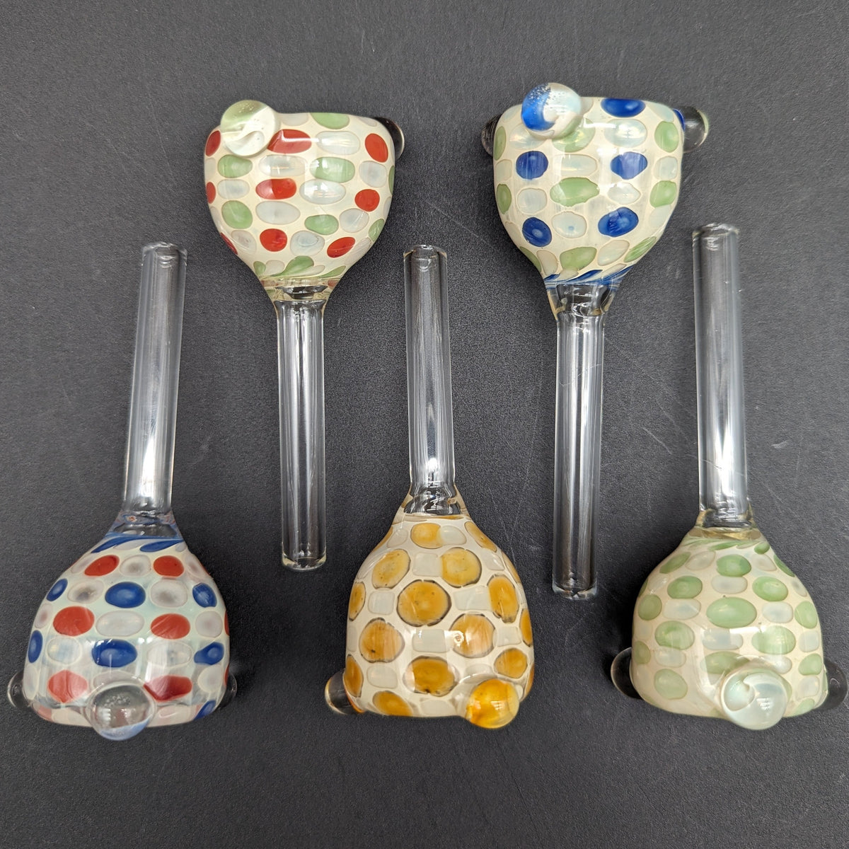9mm Polka Dot Heady Glass Slide - by LimboGlass-Meech Madness Smoke Shop