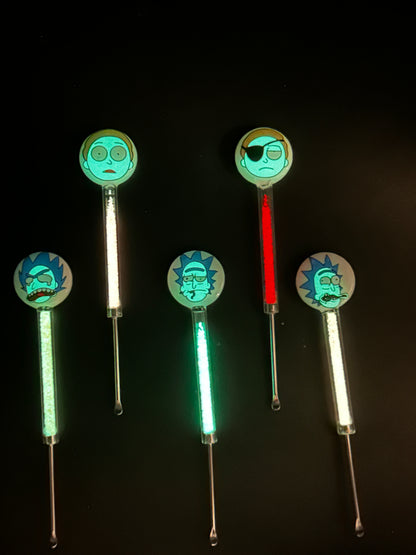 Space Adventures Glass Dab Tool With Glow In The Dark Sand