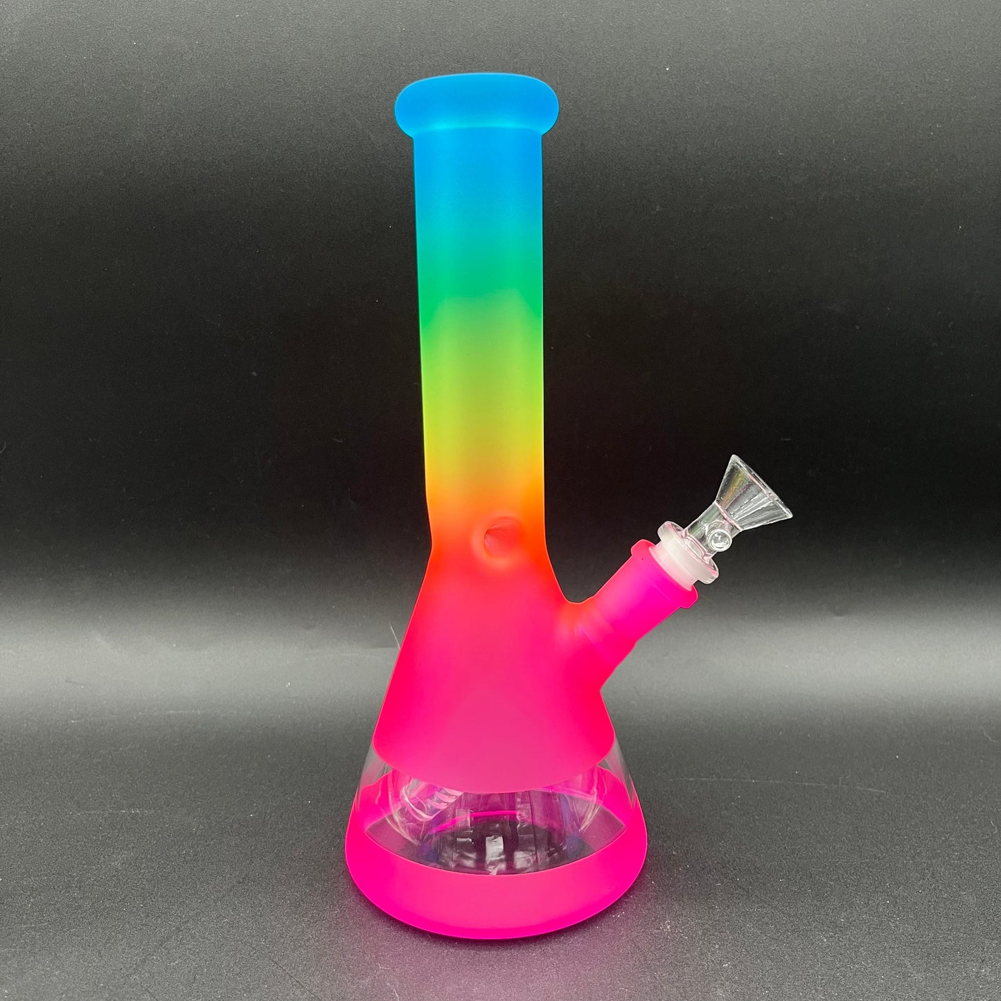 Rainbow Frosted Multi-Tone Beaker Bong 10"