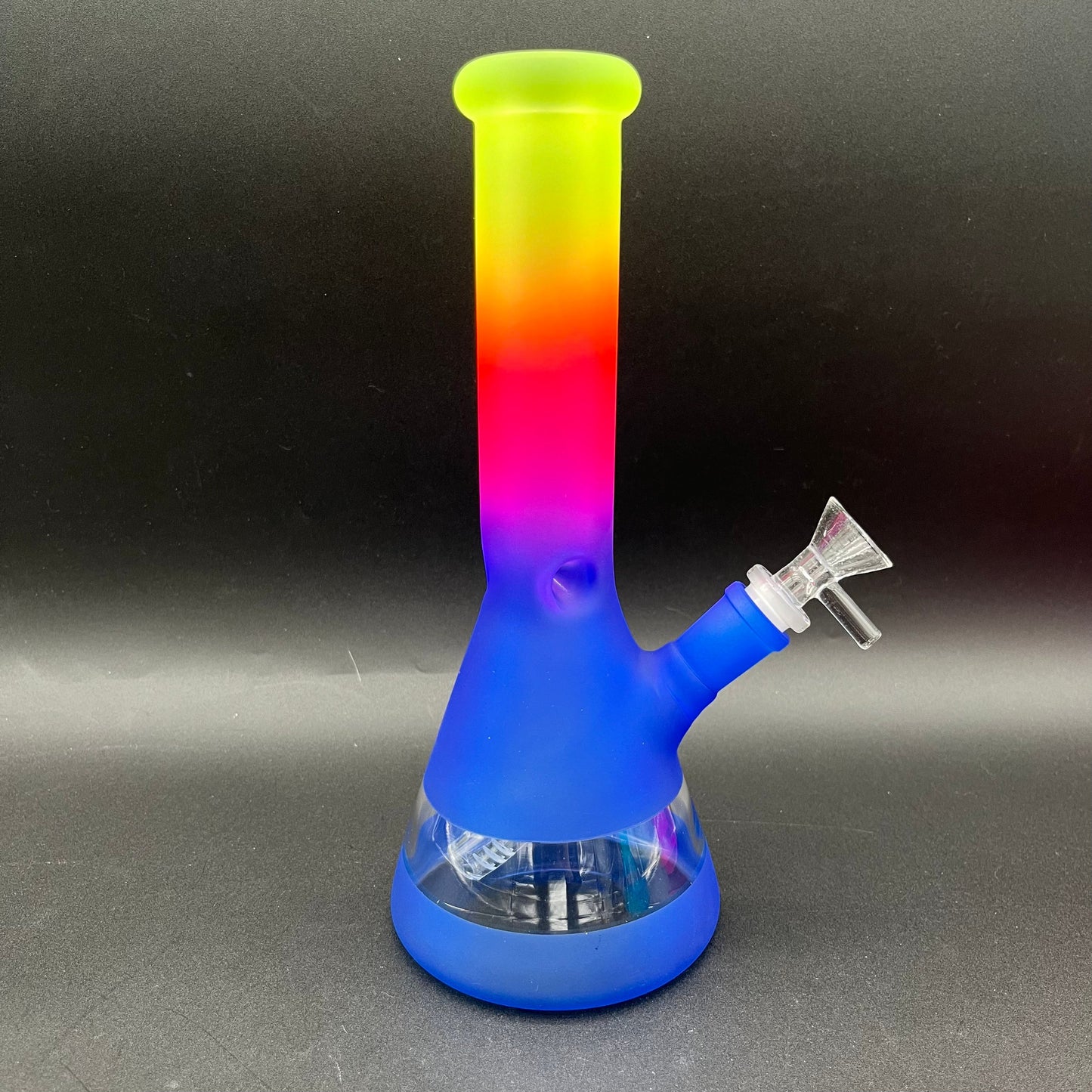 Rainbow Frosted Multi-Tone Beaker Bong 10"