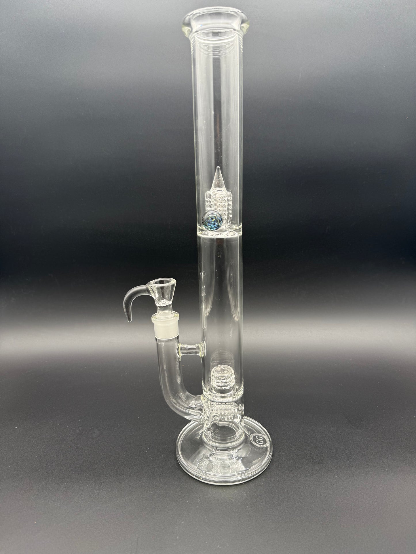 Greek Glass Threeline to 360 Grid Cap Tube w/ Marble