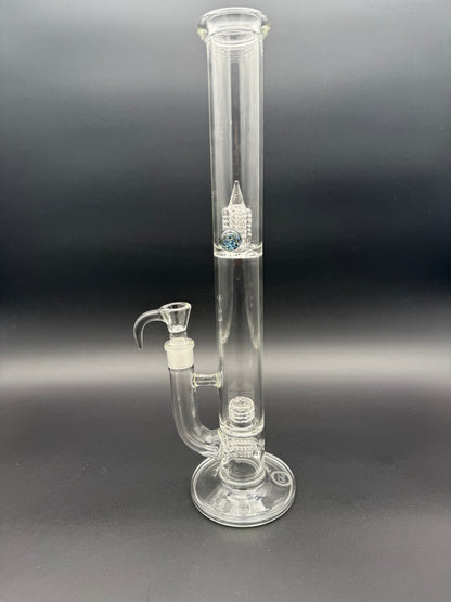 Greek Glass Threeline to 360 Grid Cap Tube w/ Marble