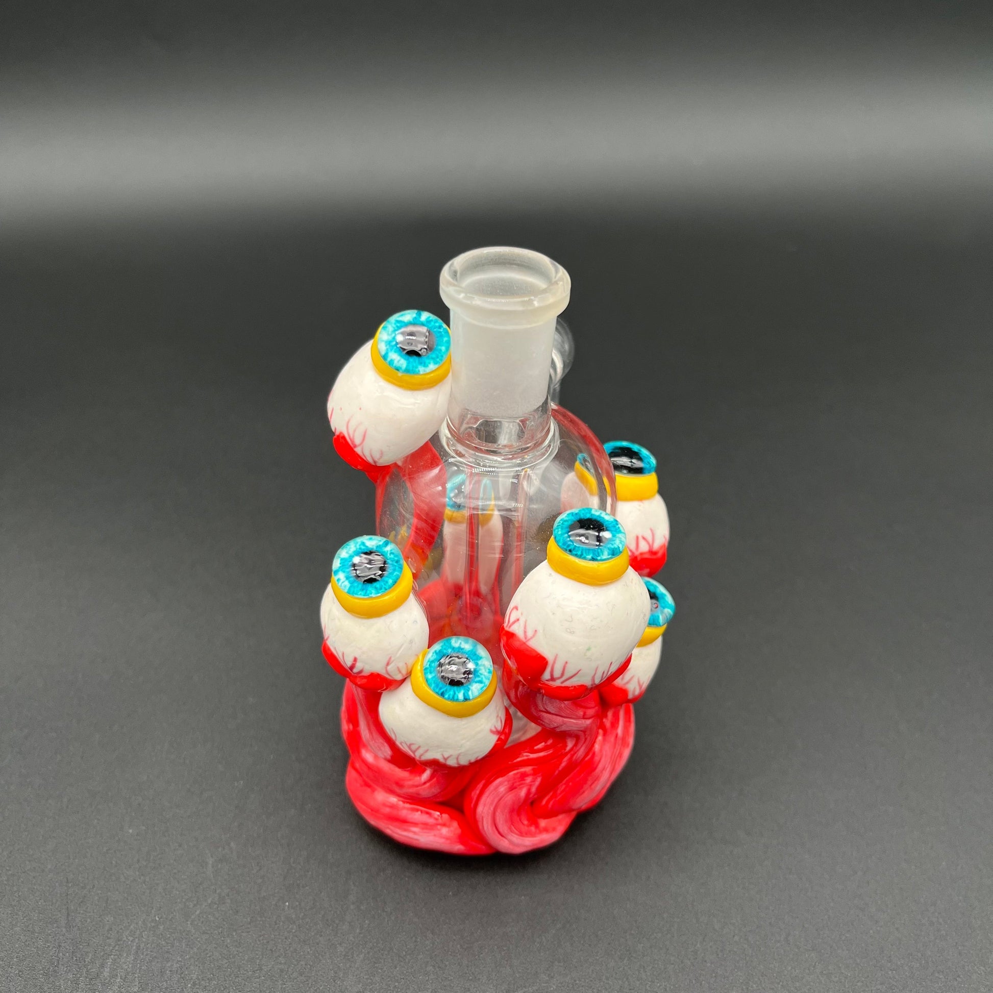 "All Eyes on You" Glow in the Dark Ash Catcher - 4.5" 14mm M 90D - Avernic Smoke Shop