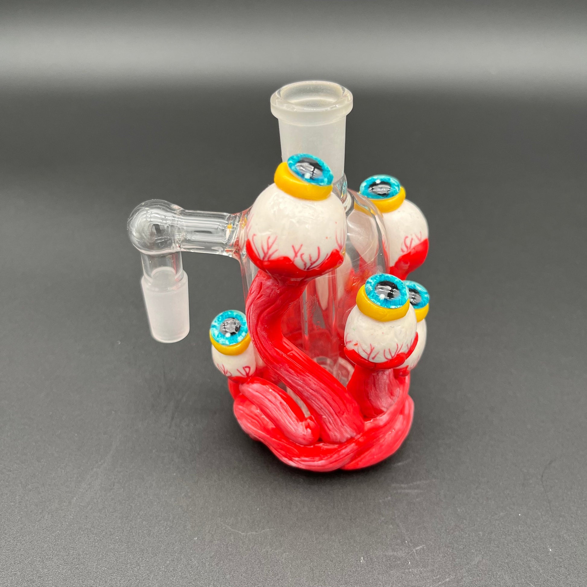 "All Eyes on You" Glow in the Dark Ash Catcher - 4.5" 14mm M 90D - Avernic Smoke Shop