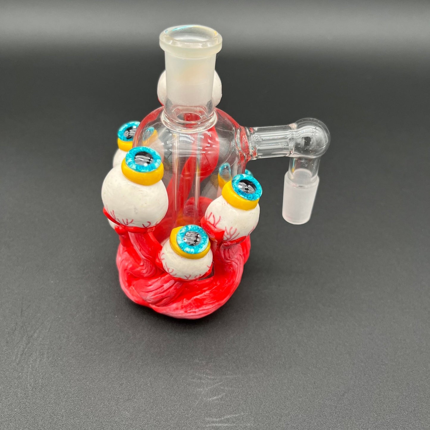 "All Eyes on You" Glow in the Dark Ash Catcher - 4.5" 14mm 90D - Meech Madness Smoke Shop