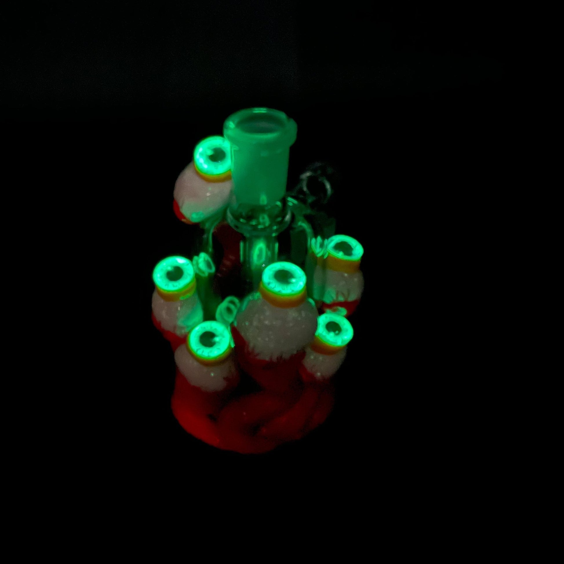 "All Eyes on You" Glow in the Dark Ash Catcher - 4.5" 14mm 90D - Meech Madness Smoke Shop