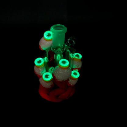 "All Eyes on You" Glow in the Dark Ash Catcher - 4.5" 14mm 90D - Meech Madness Smoke Shop