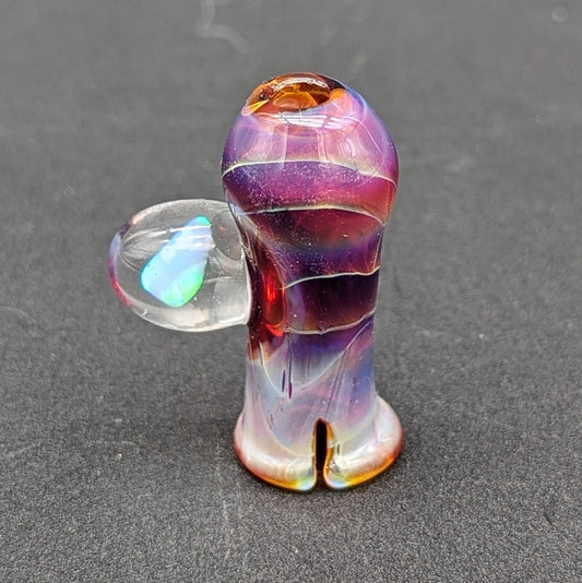 Amber Purple Pivot Topper w/ Opal - by Branded Glass - Meech Madness Smoke Shop