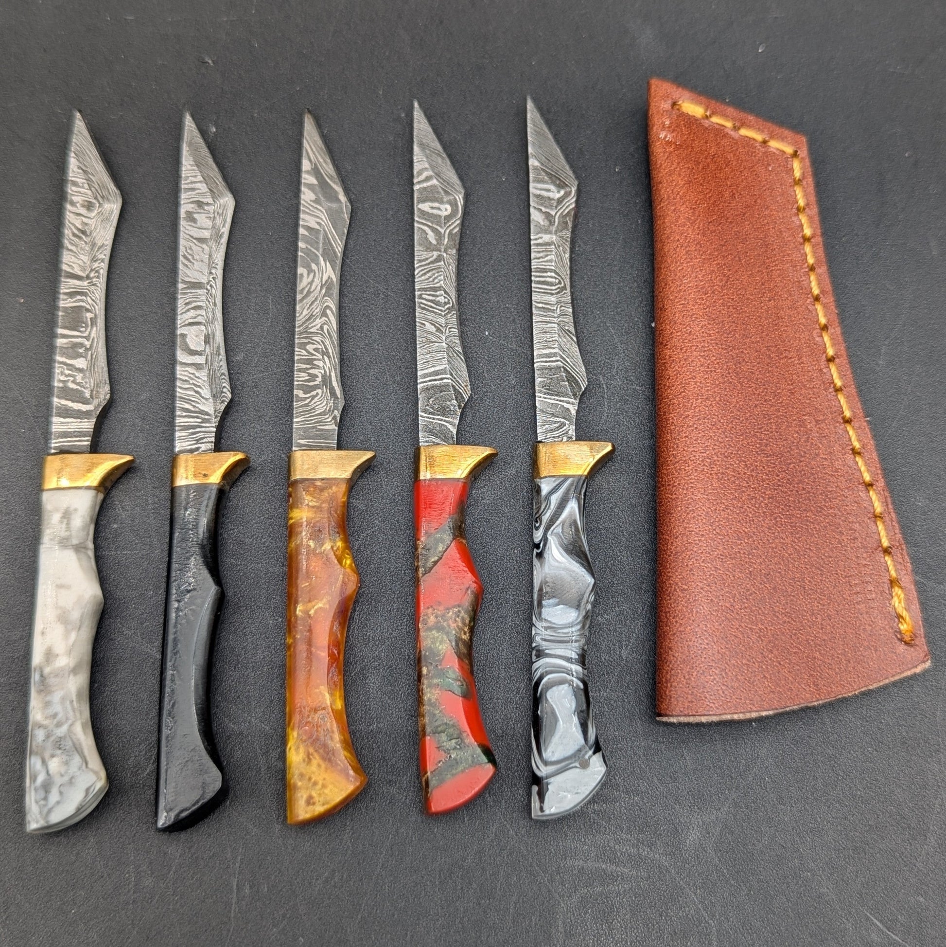 Angular Blade Damascus Steel Dab Tool-Avernic Smoke Shop