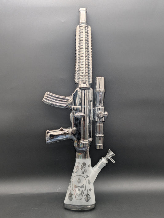 AR-15 Glass Sandblasted Gun Bong 24"-Avernic Smoke Shop