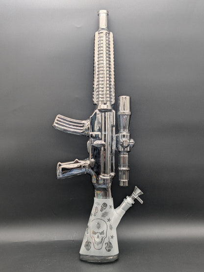 AR-15 Glass Sandblasted Gun Bong 24"-Avernic Smoke Shop